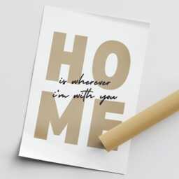 Home Is Wherever I'm With You - Block Poster Aesthetic Home Decor, Cute Quote, Bedroom Wall Art, Living Room Poster, Typography Print - thumbnail 3