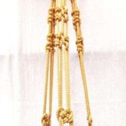 Beige Macrame Plant Hanger 36 Inches 3mm - Hanging Planter Wall Holder - thumbnail 3