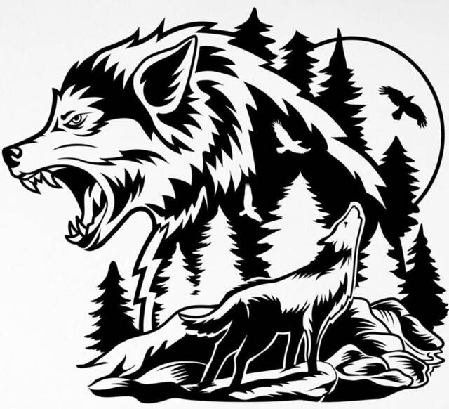 Wolf Wolves Car Van Bonnet Vinyl Side Sticker Wall Art Hood Graphic Window Door Sign Motorhome Campervan Decal
