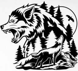 Wolf Wolves Car Van Bonnet Vinyl Side Sticker Wall Art Hood Graphic Window Door Sign Motorhome Campervan Decal