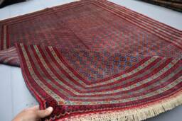 8x11 Navy Blue Bukhara Rug Afghan Hand Knotted Veg Dyes Wool Area Rug, Turkmen Tribal For Living Room, Bedroom Carpet, Oriental - thumbnail 1