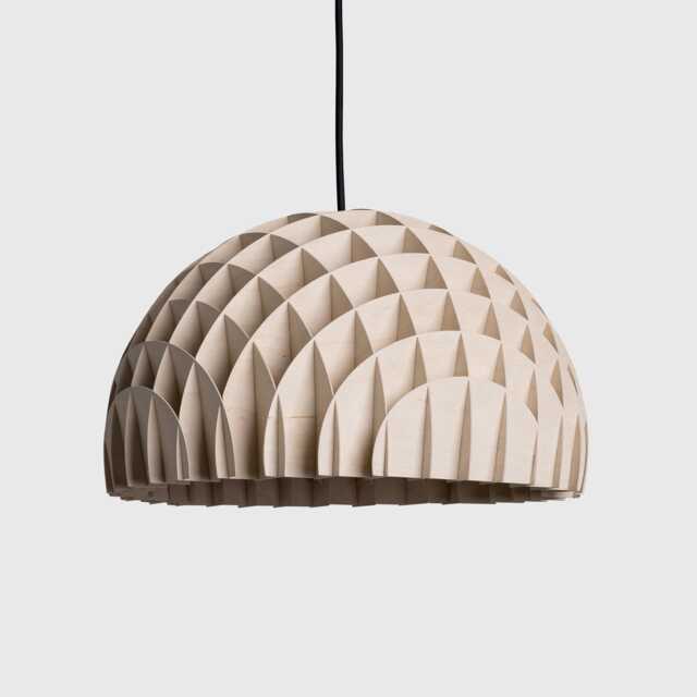 Arc Pendant Plywood Wooden Lamp Modern Design Light Fixture Sustainable Scandinavian Home - image 1
