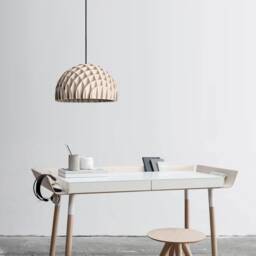 Arc Pendant Plywood Wooden Lamp Modern Design Light Fixture Sustainable Scandinavian Home - thumbnail 3