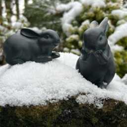 Set Of 4 Garden Rabbits - Bunny Ornament Decoration - thumbnail 3
