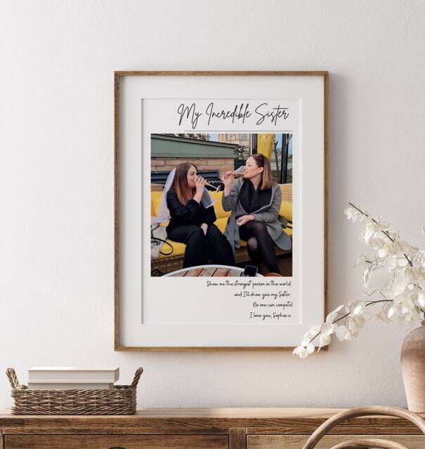 Personalised Sister Photo Print Custom Sibling Christmas Framed Gift - image 1