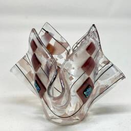 Candleholder Or Vase - Purple & White - thumbnail 4