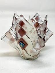 Candleholder Or Vase - Purple & White - thumbnail 1