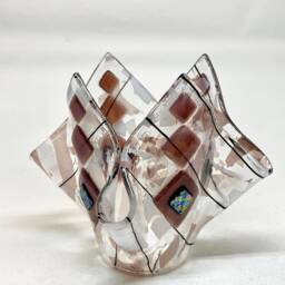 Candleholder Or Vase - Purple & White - thumbnail 2
