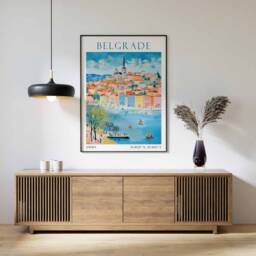 Belgrade Travel Print, Serbia Poster, Wall Art, Home Decor, Decor - thumbnail 3