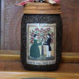 Grubby Hand Soap Dispenser Heart To Heart, Hand, 1817 Americana Folk Art Label, Country Farmhouse Bathroom - thumbnail 2