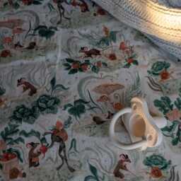 Crib Sheet Soft Crib Bedding Mushroom Girls Mustard Yellow Green Cream Woodland Babiease - thumbnail 2