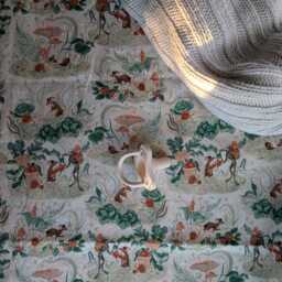 Crib Sheet Soft Crib Bedding Mushroom Girls Mustard Yellow Green Cream Woodland Babiease - thumbnail 4