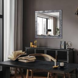 Floral Fabric Pattern Mirror, Rectangular Mirror With Frame, Beige Printed Decorative Wall Entryway - thumbnail 3
