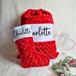 Personalised Luxury Fluffy Red Santa Sacks & Stocking Sets. Custom Large Christmas With Name. Xmas For Kids