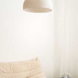 Handmade Crochet Pendant Light Japandi Style Cotton Lamp - thumbnail 4