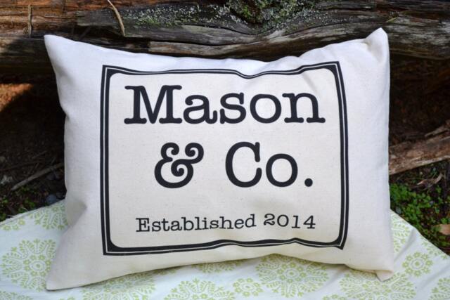 Personalized Pillow, Cotton Anniversary, 2nd Mother's Day, Grandparent Gift, Wedding Gift For Couple, Established Date - image 1