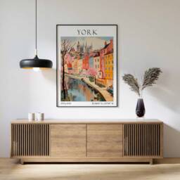 York Travel Print, Poster, England Wall Art, United Kingdom Decor, Gift, Art British - thumbnail 1