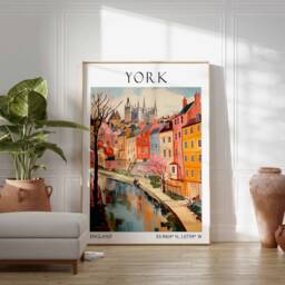 York Travel Print, Poster, England Wall Art, United Kingdom Decor, Gift, Art British - thumbnail 3