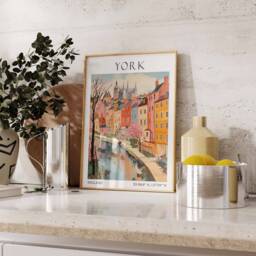 York Travel Print, Poster, England Wall Art, United Kingdom Decor, Gift, Art British - thumbnail 2