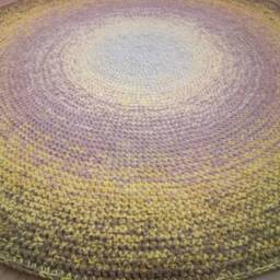 Handmade Round Wool Rug, Modern Crochet Carpet, Custom Colors - thumbnail 2