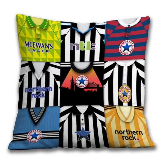 Newcastle Retro Montage Kits Shirts Jumbo Cushion 60x60 cm Great Classic Gift For Fans Unofficial Printed in The UK - image 1