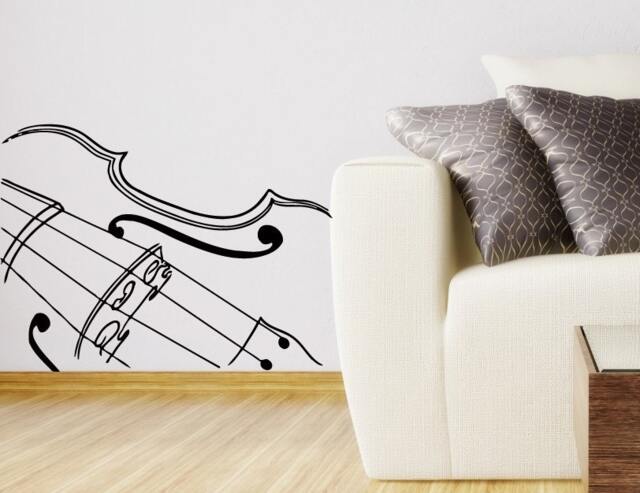 Wall Decals For Bedroom Musical Violin Decal Vinyl Sticker Music Studio Home Decor Interior Window Living Room Murals Chu197 - image 1