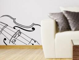 Wall Decals For Bedroom Musical Violin Decal Vinyl Sticker Music Studio Home Decor Interior Window Living Room Murals Chu197 - thumbnail 1