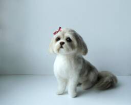 Custom Made Felt Dog, Needle Felted Shih Tzu, Maltese Havanese , Bichon Fris??, Lhasa Apso Or Any Other Breed - Made To Order