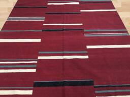 Red Afghan Kilim Rug, Handwoven Bohemian Floor Rug - 291 X 202 cm - thumbnail 3