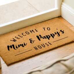Customized Doormat - Welcome To Mimi & Pappy's House Custom Coir Door Mat Home Decor Grandparent Gift Housewarming - thumbnail 2