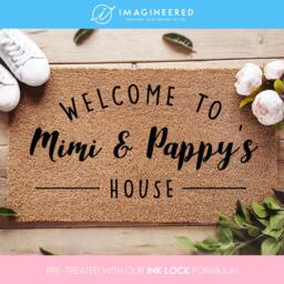 Customized Doormat - Welcome To Mimi & Pappy's House Custom Coir Door Mat Home Decor Grandparent Gift Housewarming - thumbnail 1