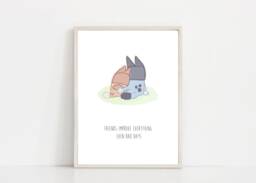 Bluey Friends Wall Art Print Poster Bandit Chilli Bingo - thumbnail 1