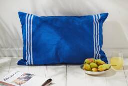 Blue Pillow Cover, Cushion Marine Hamptons Style Cushion, Coastal Case, Outdoor Cover 40x60 cm - thumbnail 1
