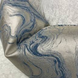 Luxury Marble Alexis Denim Blue Cushion Cover, Pillow Cover For Sofa Bed Designer Fabric High Quality Handmade in UK Rectangle, Double Sided - thumbnail 3