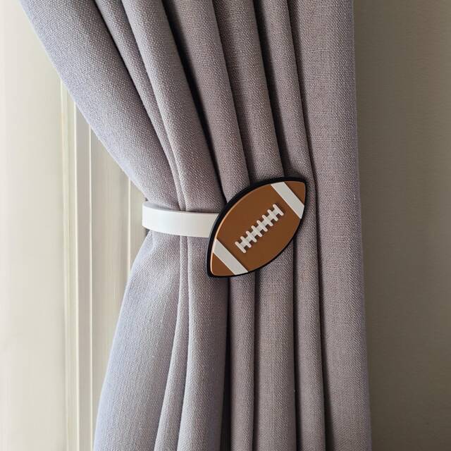 Replaceable Football Curtain Holdbacks/Tiebacks 3D Printed Plastic - Set Of Left & Right - image 1
