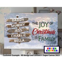 Christmas Family Street Sign Post Personalised With Names Picture Wall Art Framed Canvas Print Mum Dad Friend Wife Gift - thumbnail 3