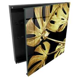 Monstera Leaves Key Cabinet For Home, Yellow Box Wall, Modern Flowers & Plants, Lovers Of Aesthetics - thumbnail 1