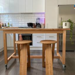 Lob Up Set Of Three 615mm High Artists Stool Musicians Unique Design Handcrafted Folding Chair. Now Includes Wall Mount Pegs - thumbnail 3