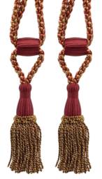"D??copro Curtain & Drapery Tassel Tieback, Adjustable Cord Length, Length 5 1/2"", Spread 24"