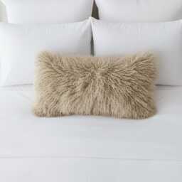 Beige Sheepskin Fur Bolster Made To Order Custom Sizes Double/Single Sided - thumbnail 2