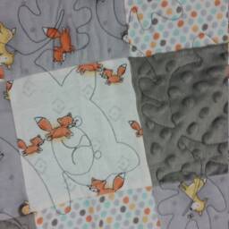 Woodland Patchwork Baby Quilt Minky Blanket Handmade Shower Gift - thumbnail 3