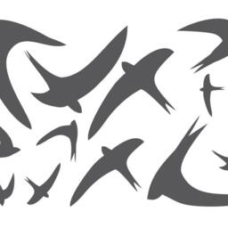 Bird Wall Decal Set Of 12 Flying Swallow Unique Easter Decor - Decals Suitable For Window Or Nursery Decor-Playroom Sticker - thumbnail 3