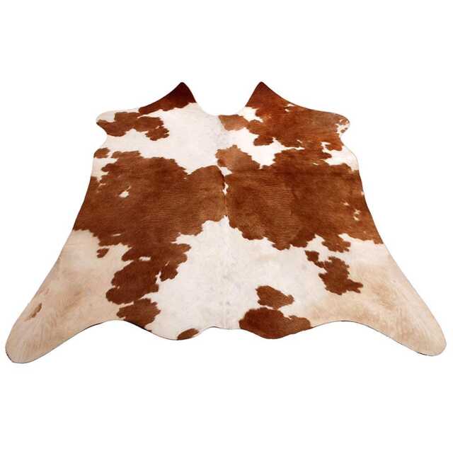 Authentic Medium Dark Brown & White Cowhide Rug - Luxurious Hair-On Leather For Sophisticated Spaces - 40x45 Inches - image 1