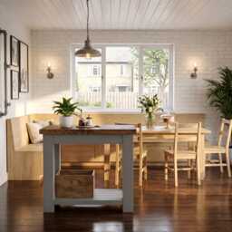 Neston Kitchen Island/Breakfast Bar Rustic Grey Painted - thumbnail 1
