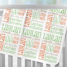 Personalized Baby Name Blanket, Monogrammed Newborn Blankets, Swaddle Receiving Handmade Unqiue Shower Gift, Milestone - thumbnail 3
