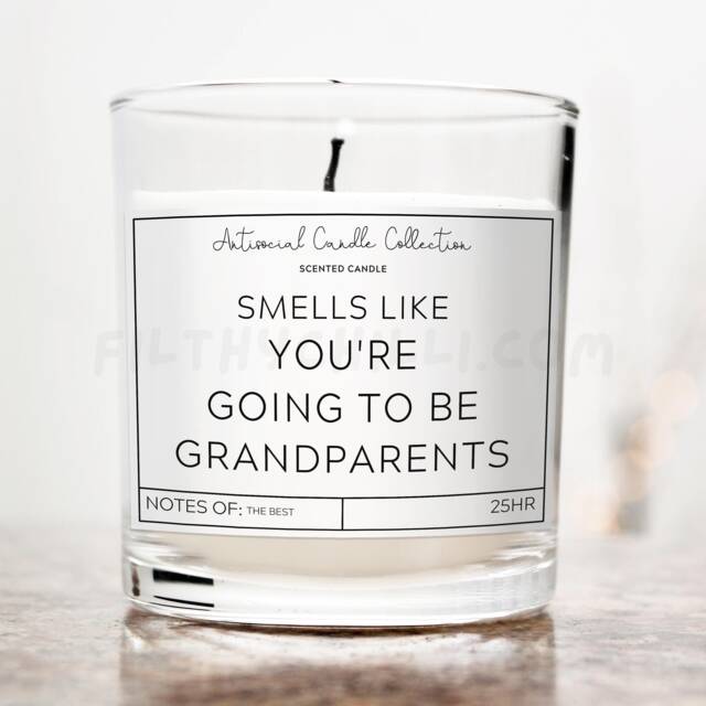 Grandparent Pregnancy Announcement Candle, Christmas Gift For Mum & Dad, ??? - image 1