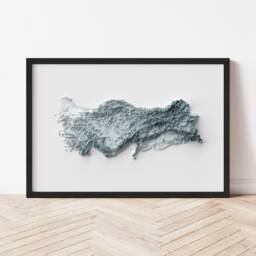 Turkey Topographic Map Minimalist Style Gicl??e Print - thumbnail 1