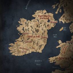 Fantasy Map Of British Isles & Ireland, Vintage Style UK Print, Medieval Cartography Wall Art - thumbnail 4