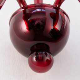 Murano Wall Lamp Hand-Blown Red Glass - Vintage Italian Design - thumbnail 4