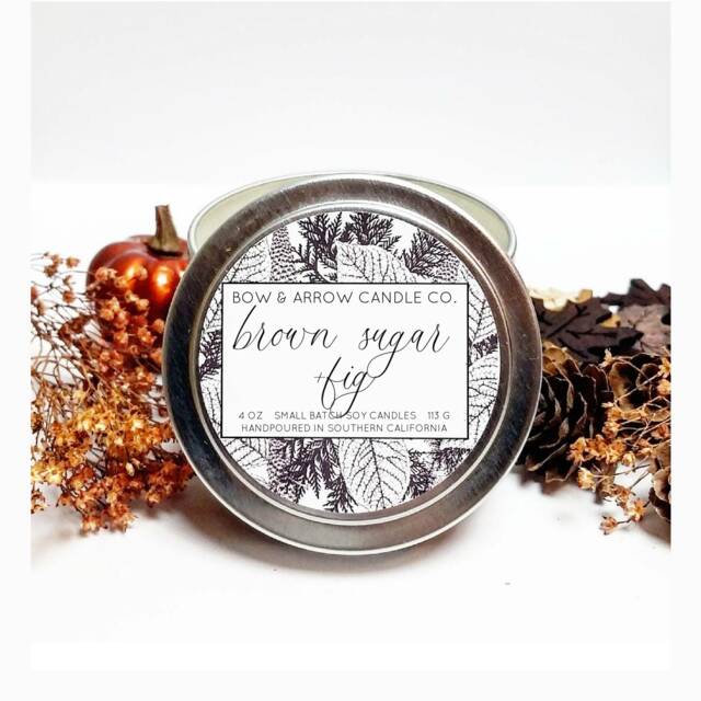 4 Oz Natural Soy Candle Brown Sugar & Fig Scented - Tin Fall Scents Autumn Gift Idea - image 1
